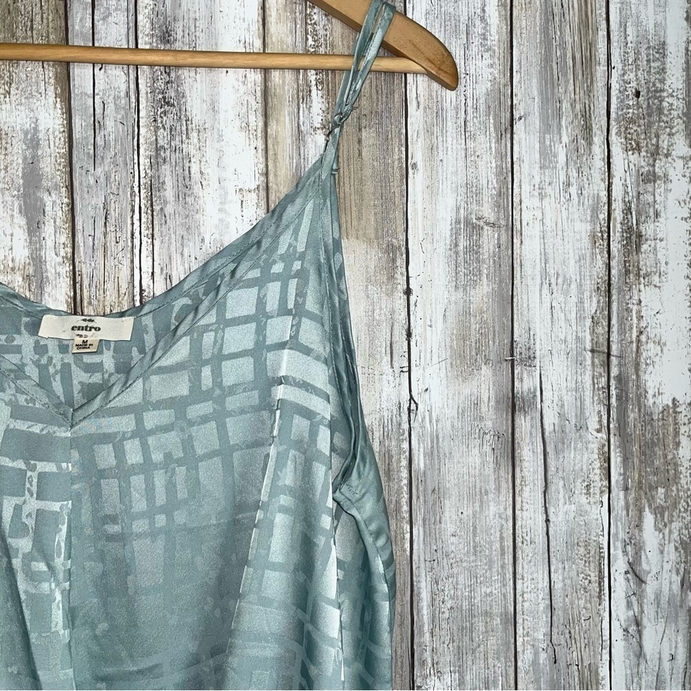 Entro Teal Blue Printed Sleeveless Blouse - Picture 3 of 4